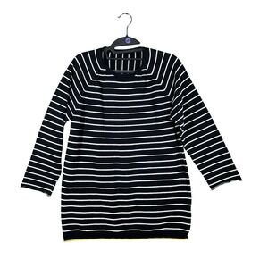Scotch & Soda Striped Long Sleeve Tunic Top Womens L Black White Preppy Nautical